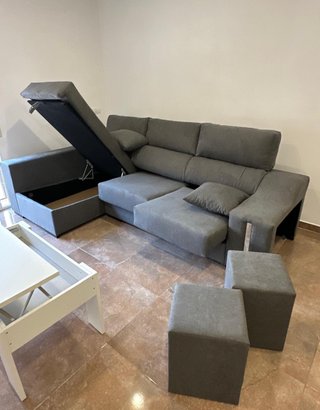 Hermoso Sofa con arcon y Puff Nuevo! 3 COLORES!