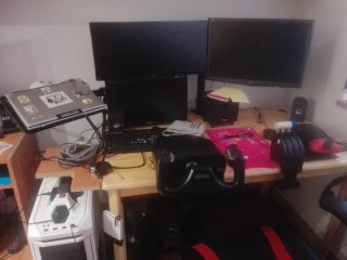 Soporte mesa doble monitor