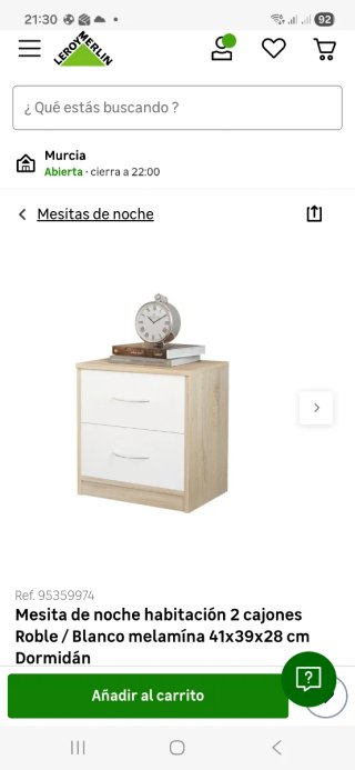 2 Mesitas de noche madera y blanco