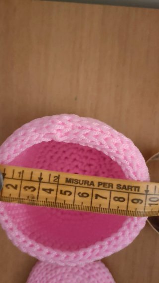 Cestino uncinetto rosa fatto a mano