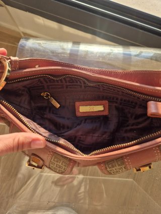 Bolso Pedro del Hierro vintage marrón y rosa
