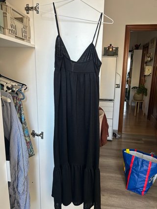 Vestido negro largo tirantes