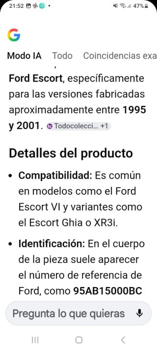 Reloj Ford Escort V XR3