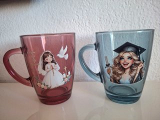 Taza decorada comunión y graduación