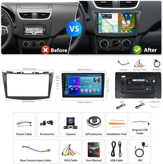 Radio Android 9 CarPlay Suzuki Swift/Ertiga
