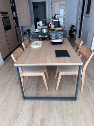 Set 4 Sillas Diseño Sklum Madera Caña