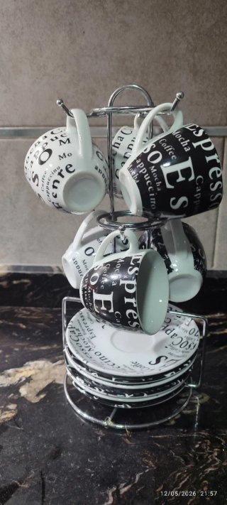Juego 6 Tazas Café Espresso con Platos