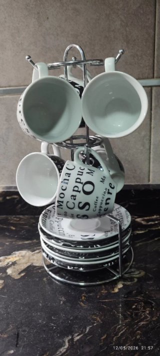 Juego 6 Tazas Café Espresso con Platos