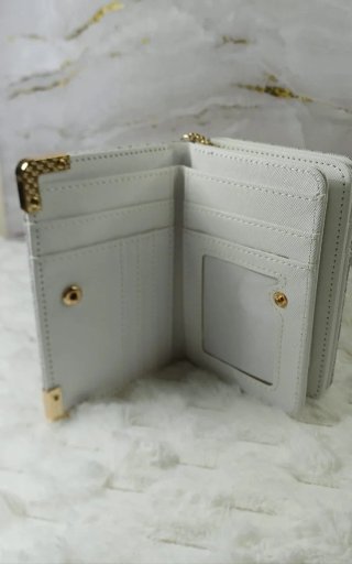 Cartera Monedero Billetera Guess Blanca y Dorada