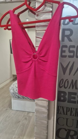 Top Sfera Fucsia con Aro