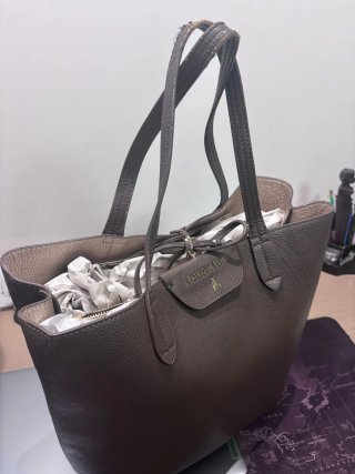 Borsa Patrizia Pepe Pelle Marrone Dettagli Oro