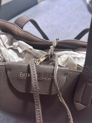 Borsa Patrizia Pepe Pelle Marrone Dettagli Oro