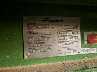 Remolque Fornier 15m3 con sinfín y lona