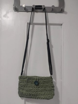 Bolso de crochet verde oliva
