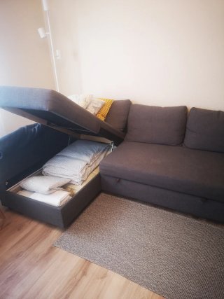 Sofá Cama Chaise Longue Gris IKEA