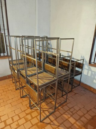 Sillas Altas Comedor Metal Madera