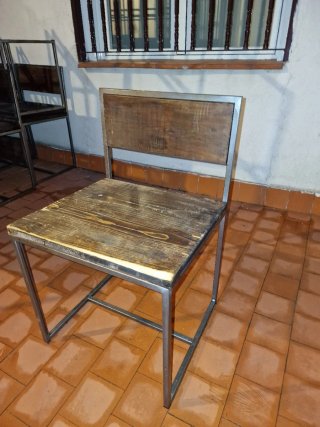 Sillas Altas Comedor Metal Madera