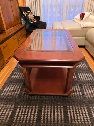 Mesa de centro madera y cristal