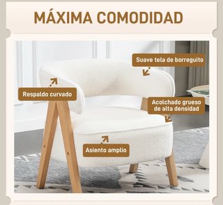 Sillón de tela y madera