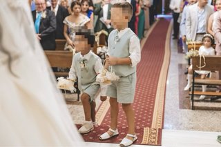 Conjunto evento niño y niña verde/blanco