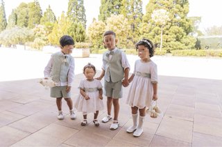 Conjunto evento niño y niña verde/blanco