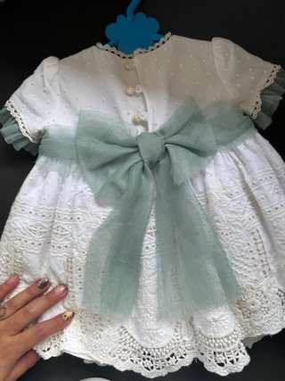 Conjunto evento niño y niña verde/blanco
