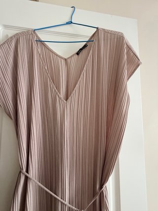 Túnica plisada beige/rosa talla única