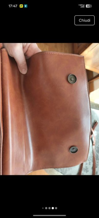 Borsa pelle uncinetto donna nuova