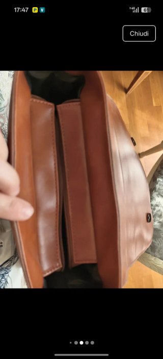 Borsa pelle uncinetto donna nuova
