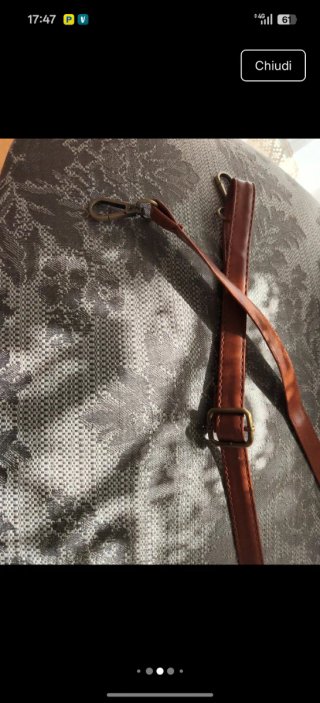 Borsa pelle uncinetto donna nuova