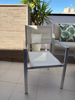 Mesa y 4 Sillas Terraza Aluminio y Cristal