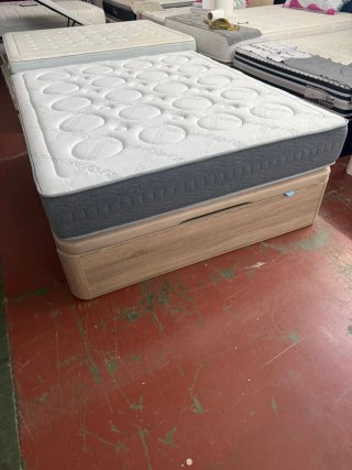 Cama Canapé Madera Roble 160x190 + Colchón