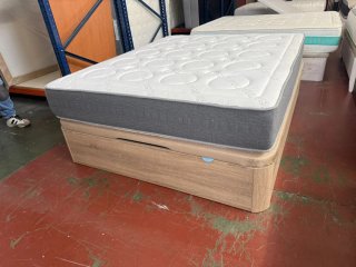 Cama Canapé Madera Roble 160x190 + Colchón