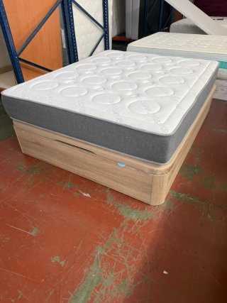Cama Canapé Madera Roble 160x190 + Colchón
