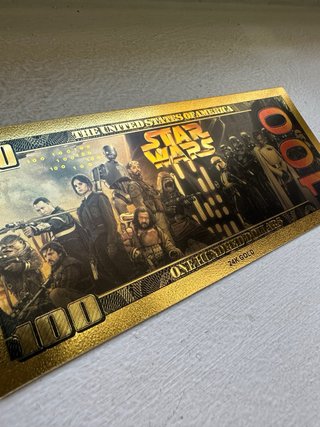 Billete de Oro 100 Dólares Star Wars Darth Vader