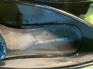 Mocasines Zara negros lazo cuadros talla 37