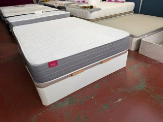 150x190 CANAPE FLEX MADERA BLANCA y COLCHÓN