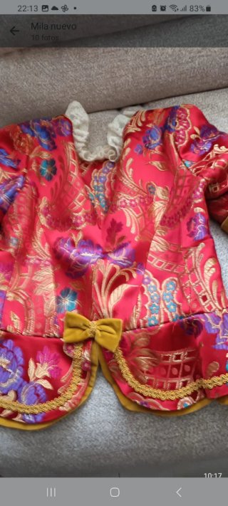 Traje Fallera Valenciana Rojo y Dorado
