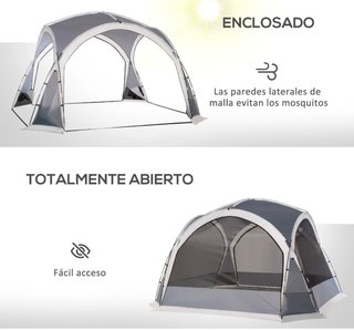 Tienda de campaña gris y blanca