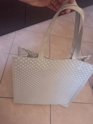 Shopper beige con gatti neri cm 33 x 35