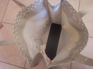 Shopper beige con gatti neri cm 33 x 35