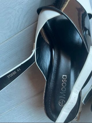 Sandali Moosa zeppa nero/bianco