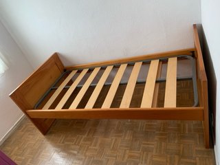 Cama 90x190 madera con colchón