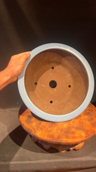 MACETA BONSAI YAMAAKI REDONDA AZUL TOKONAME JAPON