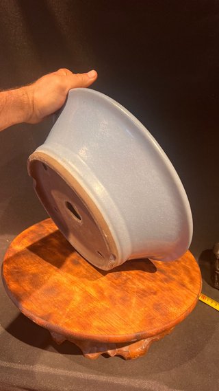 MACETA BONSAI YAMAAKI REDONDA AZUL TOKONAME JAPON