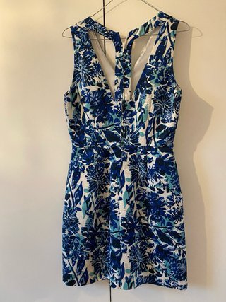 Abito H&M fantasia floreale blu e bianco