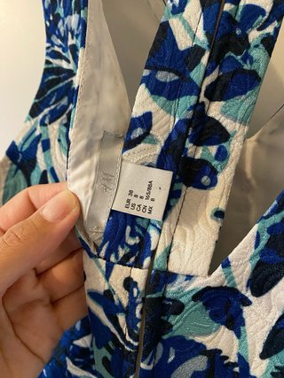 Abito H&M fantasia floreale blu e bianco