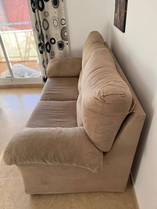 Sofá de 3 plazas en tela beige