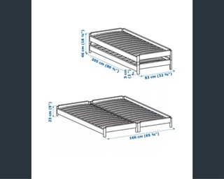 2 Camas apilables Ikea Utaker y 2 colchones