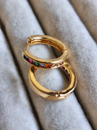 Pendientes Aro Dorados Multicolor